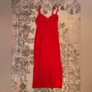 Topshop Vibrant Red Ruffled Dress